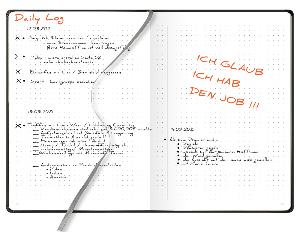 Bujo Praxis Daily Log von Ingriet